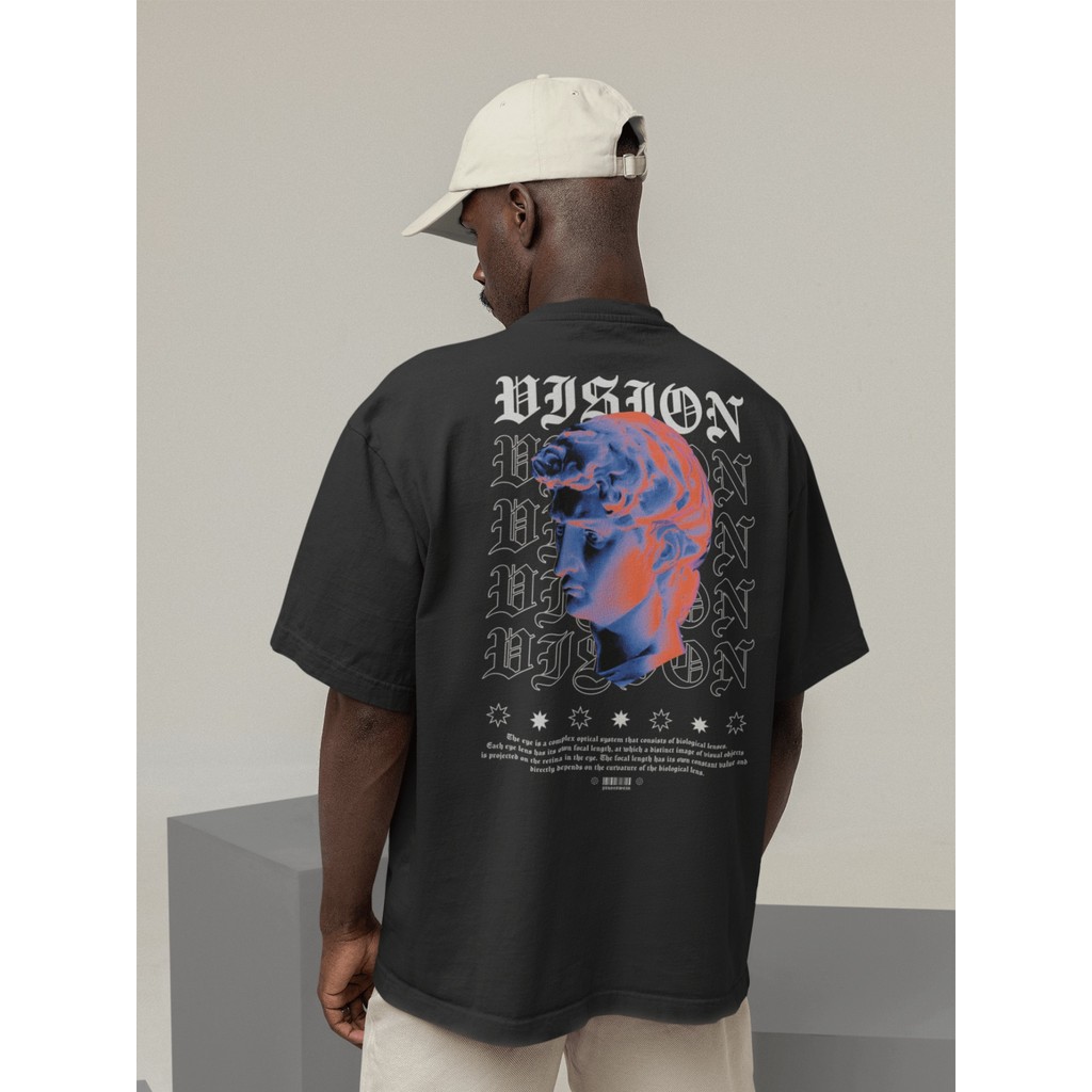 Camiseta Oversized Gola Alta Streetwear Masculino e Feminino 100% Algodão  Preto e Off Whte Estampado - ESTAMPA