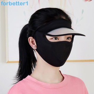 FORBETTER Máscara Protetora Solar De Verão Cobertura Facial Respirável Para O Exterior Blindagem De Cor Sólida Proteção Dos Olhos De Seda UV Véu Womne Sun Hats