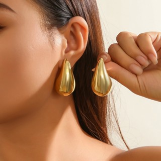 1 Par Moda Chunky Water Drop Stud Brincos Para Mulheres Punk Glossy Tear Brinco Brilhante Acessórios Jóias