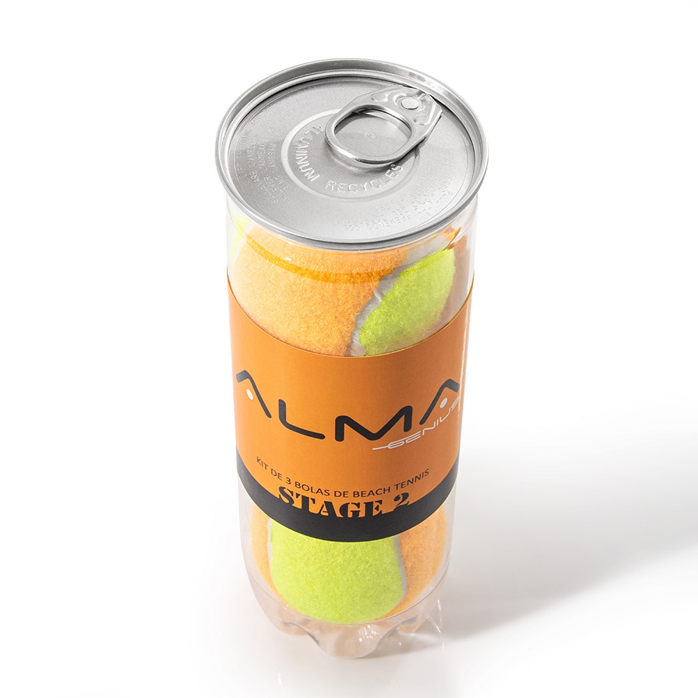 Kit Com 3 Unidades Bola Beach Tennis Stage 2 Profissional Alma Genius