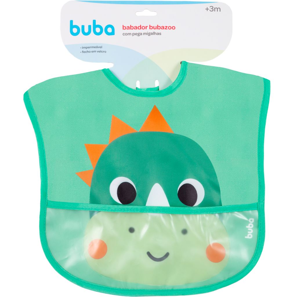 Babador Bubazoo Dino Com Bolso Pega Migalhas 17075 Buba em Oferta na Shopee
