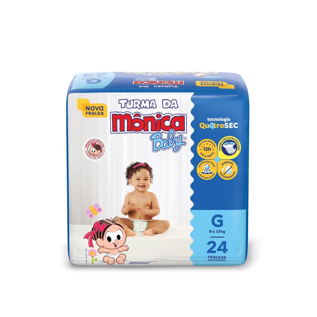 Fralda Turma da Mônica Baby Jumbo G com 24un - Mom & Baby
