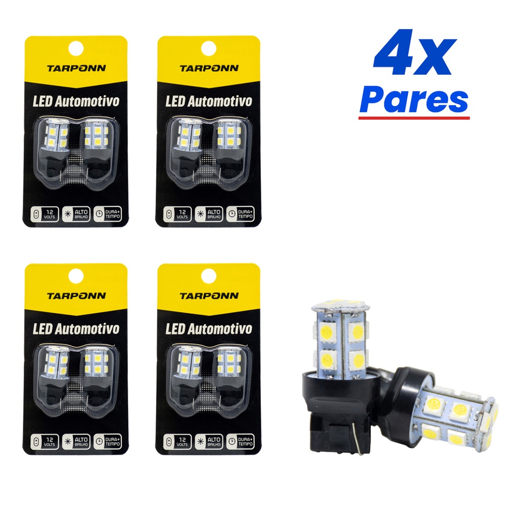 Kit 8 Lâmpadas Led Ré Traseira Freio T20 1polo 13 Leds em Oferta na Shopee