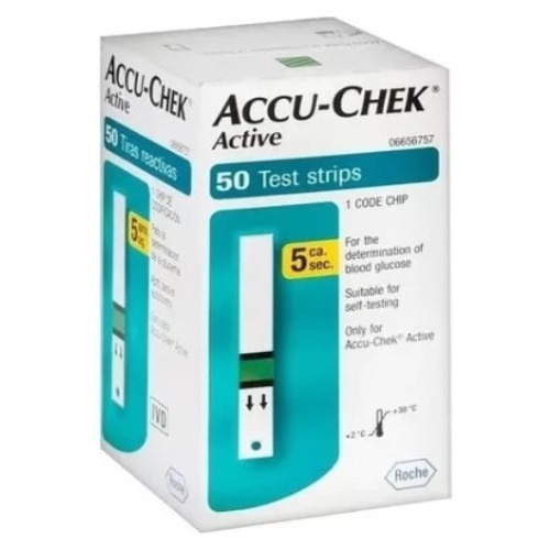 Tiras Accu-chek Active Caixa Com 50 Unidades Cor Verde
