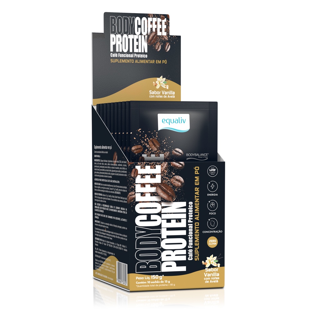 Body Coffee Protein Vanilla 10 Sachês - Equaliv em Oferta na Shopee
