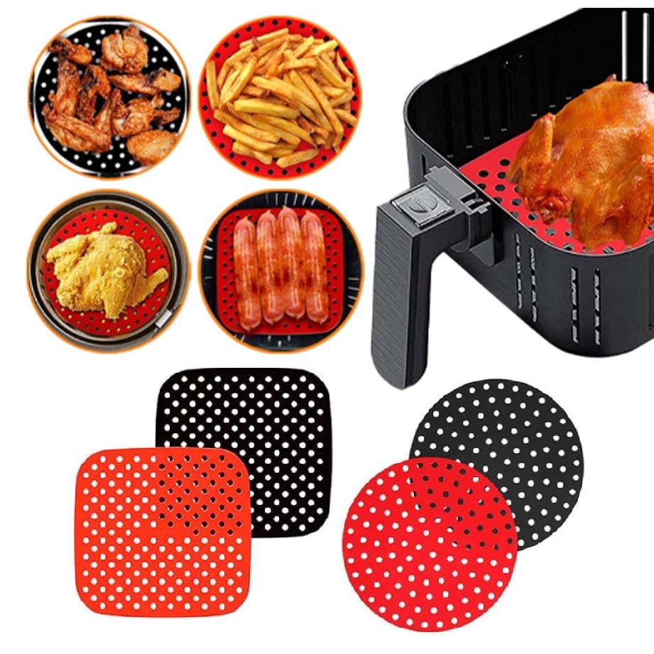 Tapete Airfryer Culinario Silicone Antiaderente Protetor Fritadeira Elétrica Universal - Redondo / Quadrado