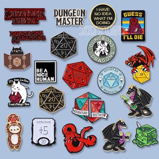 22 Estilos Masmorras E Dragões D20 Jogo De Dados Broches De Metal RPG Gamer Fans Acessórios Decorativos Jóias Presentes
