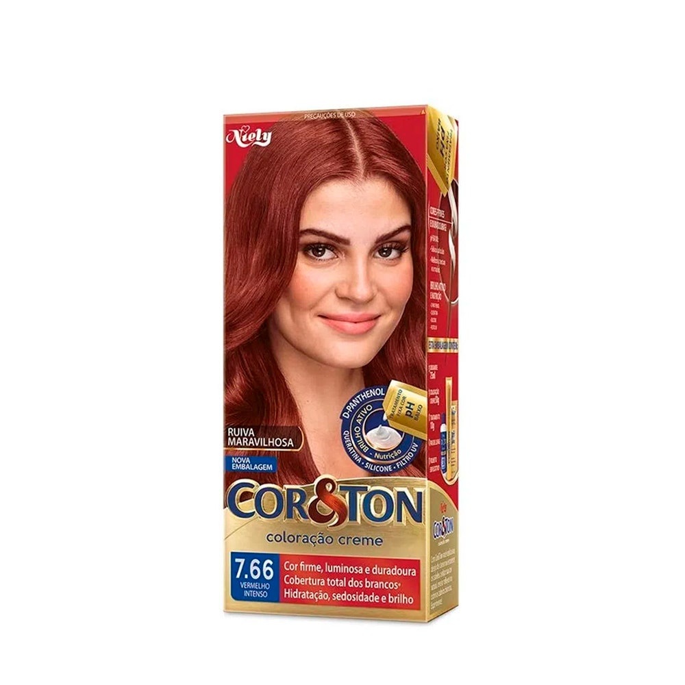 Tintura Cor & Ton Vermelho 7.66 Louro Médio Vermelho Intenso em Oferta na Shopee