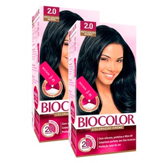 Kit 2X Tintura Creme Biocolor Preto Azulado Incrível 2.0 Mini Kit