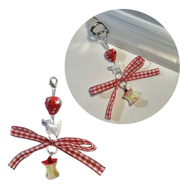 YYS Y2K Telefone Charme Pingente Chaveiro Para Saco Bolo Colher Coelho Feminino Alça De Cordão Corrente Jóia