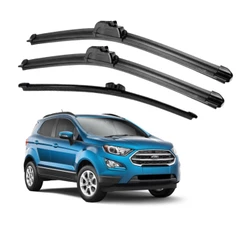 Kit Palheta Limpador Parabrisa Dianteiro + Traseiro Ford Ecosport 2017 2018 2019 2020 2021 2022