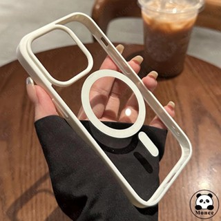 Monee Capa Carregamento Magnético Sem Fio Magnética Matte Acrílico Transparente iPhone 15 Pro Max Case Capinha De Celular Para iPhone 11 12 13 14 15 Pro Max XR X XS 7 8 Plus Capa De Silicone PC