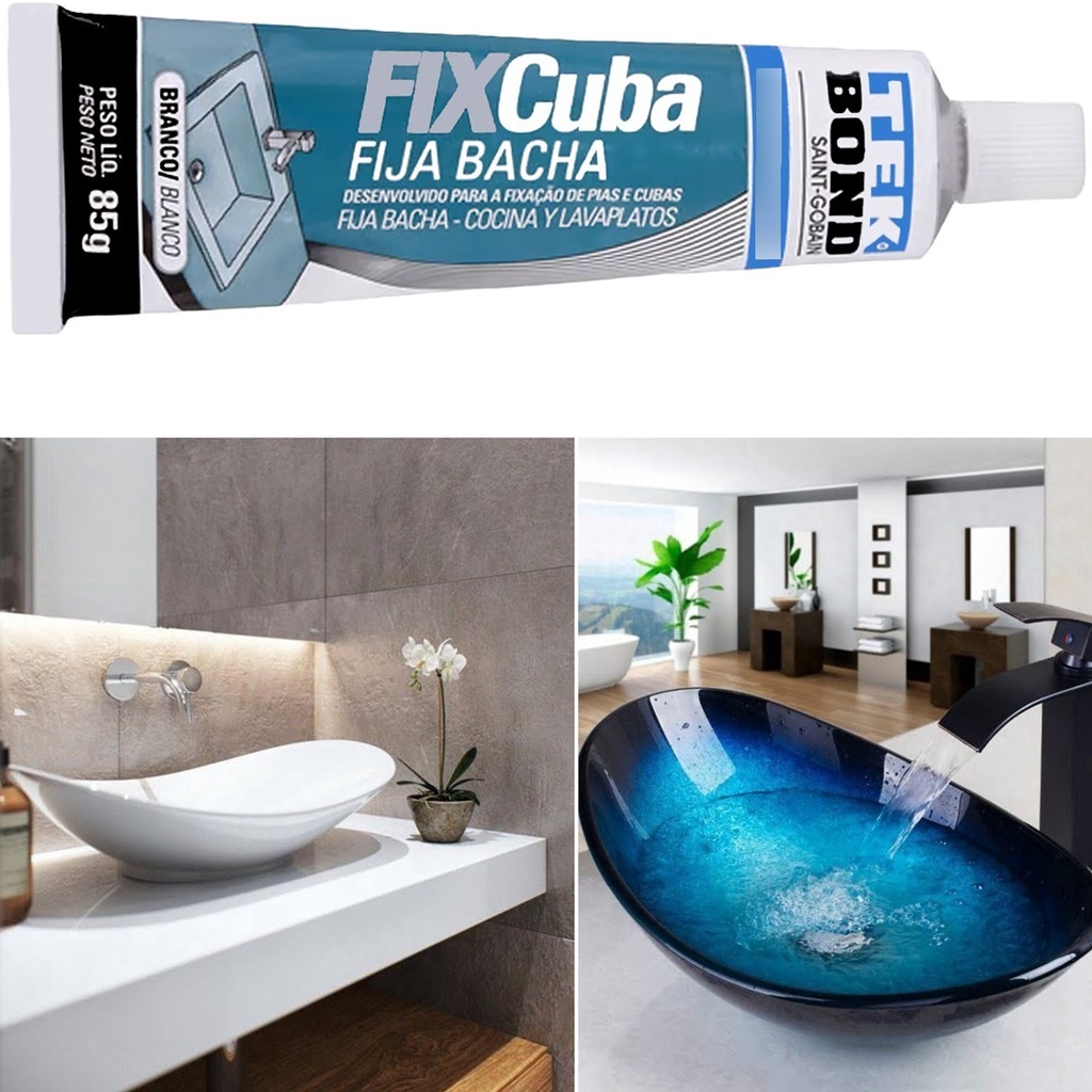 Adesivo Fixa Cuba Veda Cola Pia Inox Granito Cerâmica 85g