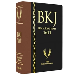 Bíblia King James 1611 com Estudo Holman | Palavras de Deus, Jesus e Espírito Santo em Vermelho | Mapas | Capa Marrom