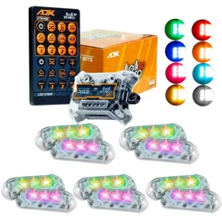 Kit Strobo RGB AJK Rítmico 3.0 + 12 Faróis 6W