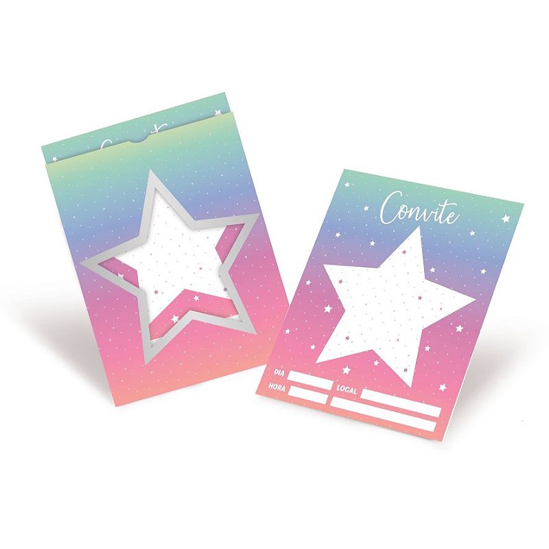 Convite de Aniversário Festa Galaxia - 08 unidades - Cromus - Rizzo