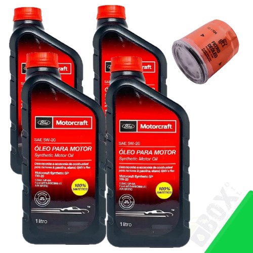 KIT TROCA DE ÓLEO 5W20 MOTORCRAFT + FILTRO (ORIGINAL FORD)