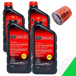 KIT TROCA DE ÓLEO 5W20 MOTORCRAFT + FILTRO (ORIGINAL FORD)