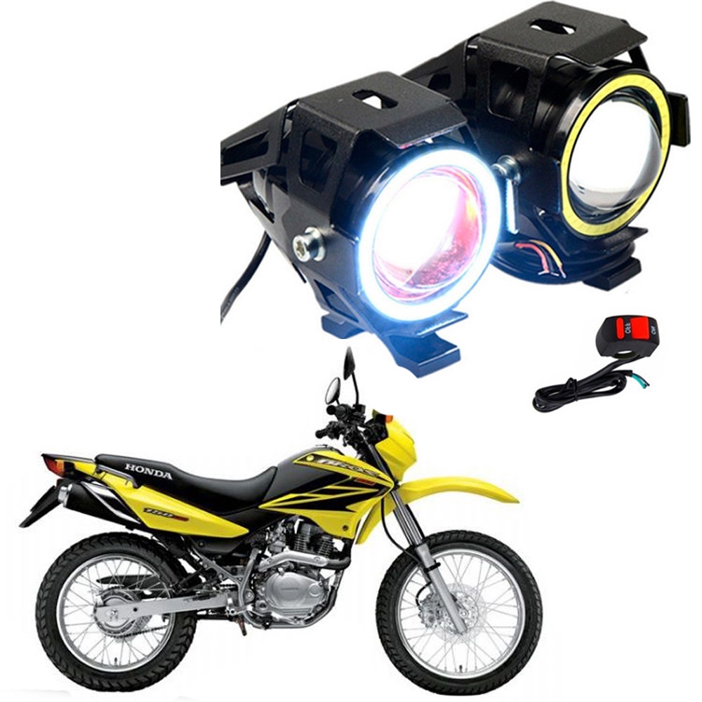 Par Farol Milha Moto Honda NXR 150 BROS ES 2006 2007 2008 2009 Angel Eye U7 Mini