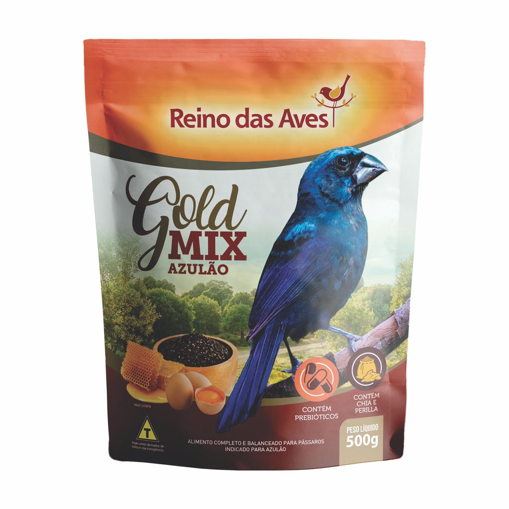 Azulao Gold Mix 500g - Reino Das Aves em Oferta na Shopee