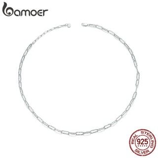 Bamoer 925 Sterling Sliver Necklace Textura Personalidade Colar Jóias Presentes Para Mulheres