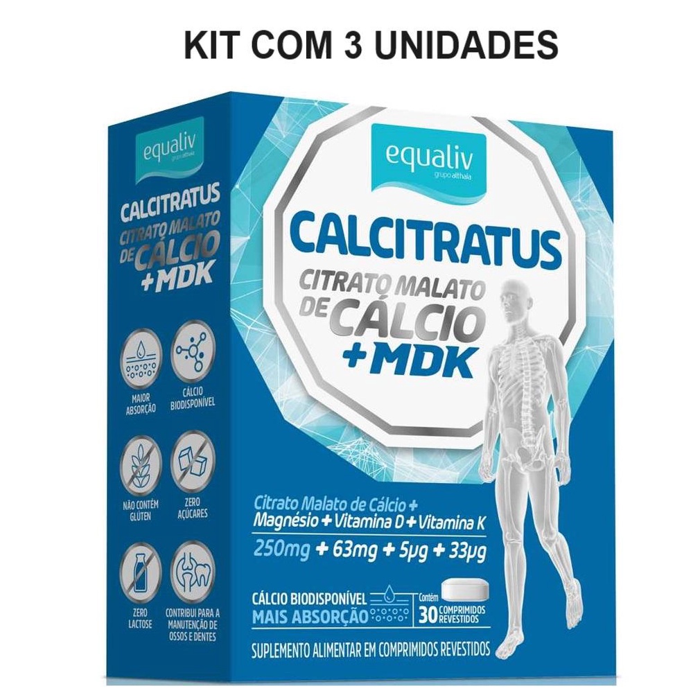 Kit Calcitratus + MDK Equaliv C/ 3Un 30 Comp Revestidos Cada