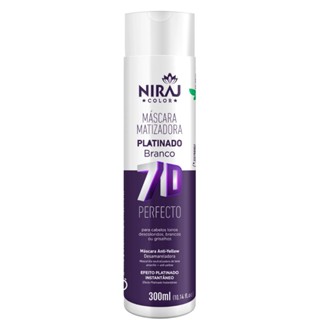 Máscara Matizador Desamarelador Platinado Branco Niraj 300ml