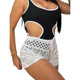 Saida De Praia Short Feminino Tricot Tendencia Moda Verao