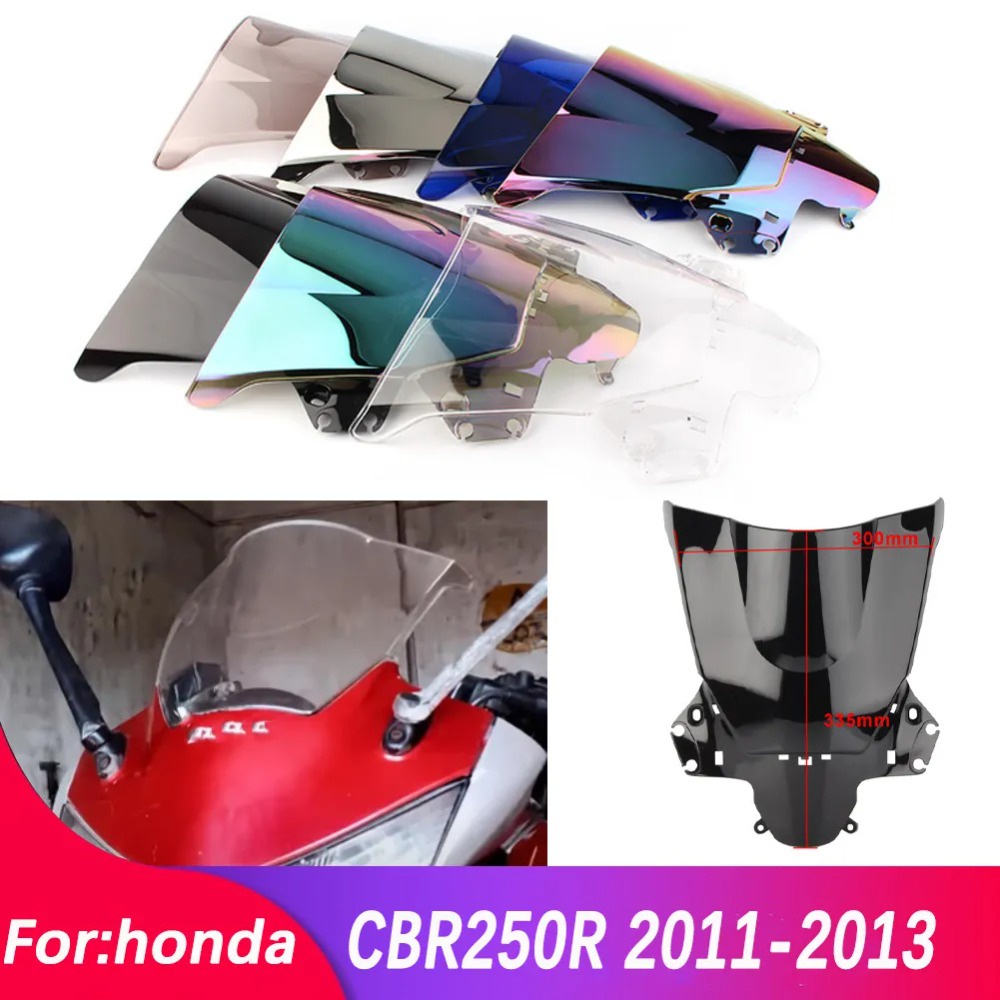 Pára-Brisas Para Honda CBR250R CBR 250 R 250R MC41 2010-2015 Acessórios Motocicletas Com Dupla Bolha De Ar Defletor De Carenagem