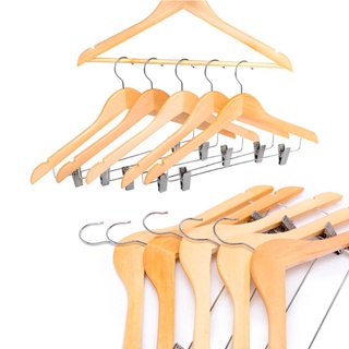 Kit 50 Unidades Cabide de Madeira 44cm Premium com Presilha Marfim em Oferta na Shopee