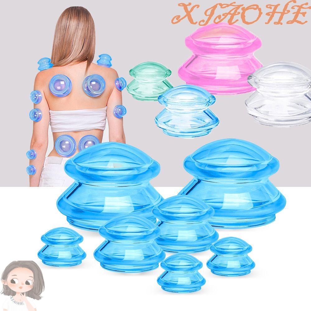 XIAOHE Copos De Vácuo Otário Alívio Da Dor Massageador Corporal Gua Sha Relaxamento Manual Ventosas De Silicone