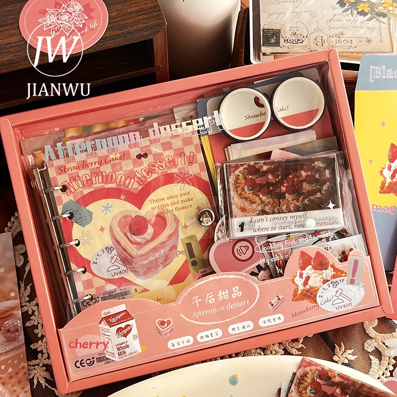 JIANWU 155 Pcs/Set Vintage Loose-leaf Book Material Decor Gift Box Papelaria Criativa De Colagem De Diário De Bricolagem