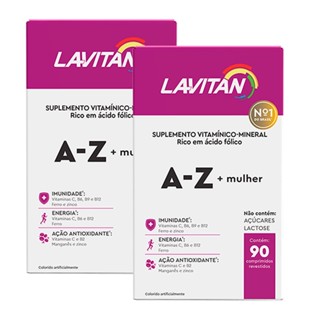 Kit 2 Lavitan A-Z Mais Mulher com 90 Comprimidos