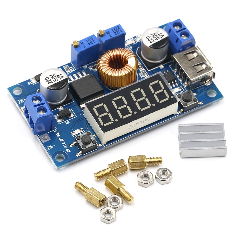 DC-5A Digital LED Drive Lithum Módulo Carregador De Bateria CC/CV USB Conversor Buck Step Down Com Voltímetro Amperímetr