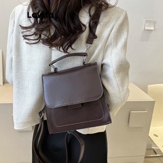 Lovito Mochila Básica Simples e Elegante para Mulheres LFA03172 (Marrom/Preto)