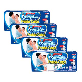 Kit 4 Fralda Calça MamyPoko Super Seca Tamanho XG 28 Fraldas Descartáveis