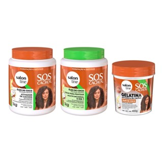 Kit Finalização + Hidratação SOS Cachos Óleo de Coco