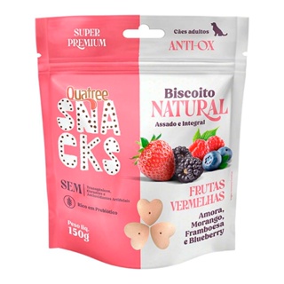 Biscoito Quatree Natural Snacks Para Cães Adultos Sabor Frutas Vermelhas 150g em Oferta na Shopee