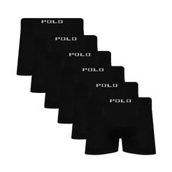 Kit com 6 Cuecas Box Polo Star Preta Masculina