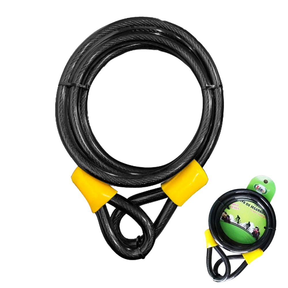 Trava De Segurança Cadeado De 1,8m 12mm Para Moto E Bicicleta Resistente em Oferta na Shopee