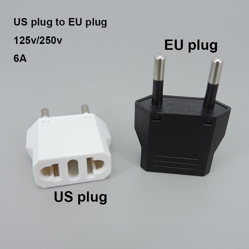 2 Pinos Universal US To EU Plug Eua Euro Europa Parede De Viagem Carregador De Energia Ca Adaptador De Saída Tomada Redonda Entrada BRA1