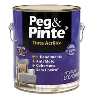 Tinta Acrilica Fosco Peg & Pinte 3,6l Eucatex - (escolha Cor) - V0190