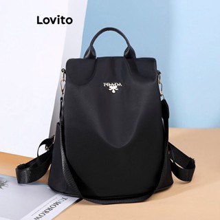Lovito Mochila Casual De Ferramenta De Trança Com Cordão De Telefone Simples Para Mulheres LFA12232