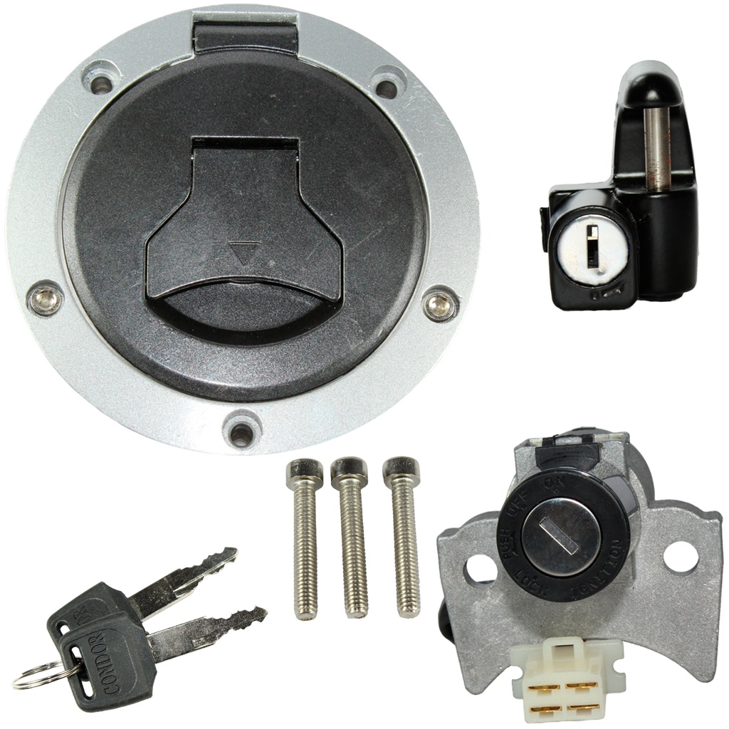 Kit conjunto travas chave ignição NXR160 Bros 2016 a 2017 contato tampa do tanque trava do capacete 3 peças