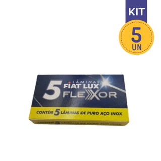 Kit com 5 Cartuchos Com 5 Laminas Para Barbear Aço Inox Flexor Fiat Lux