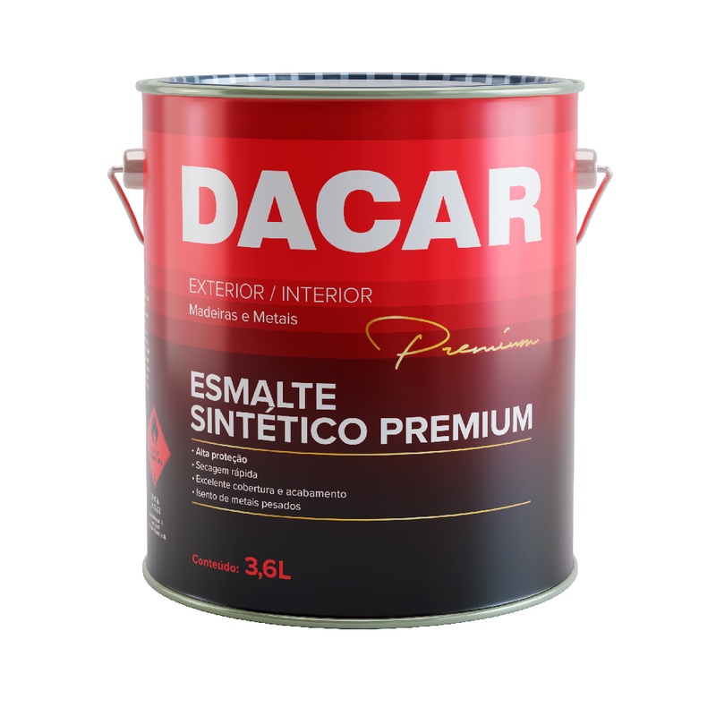 Esmalte Sintético Acetinado Premium Branco 3,6 L Dacar - Home & Living