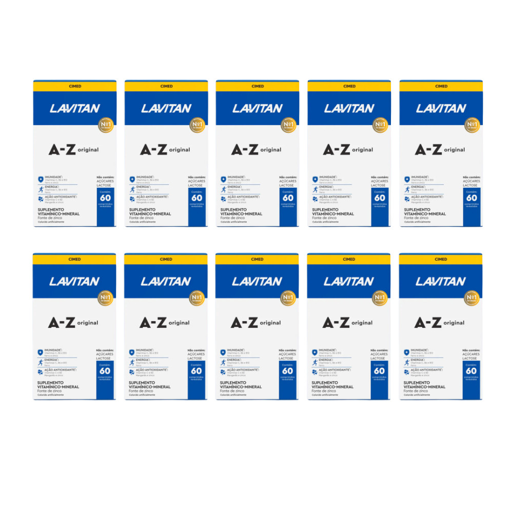 Kit 10 Lavitan A-Z Original Com 60 Comprimidos - Cimed