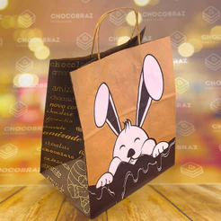 30 SACOLA PASCOA G COELHO 23,5 X 17 X 28 - REF:6567 (LC) (CHOCO)