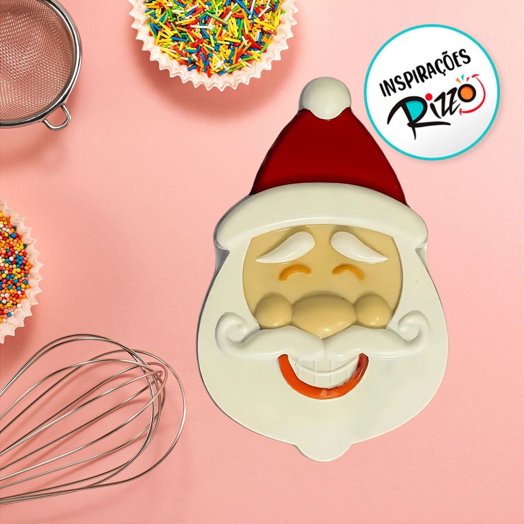 Forma Especial de Acetato Rosto Papai Noel 3 Partes - Ref. 10256 - 1 unidade - BWB - Rizzo