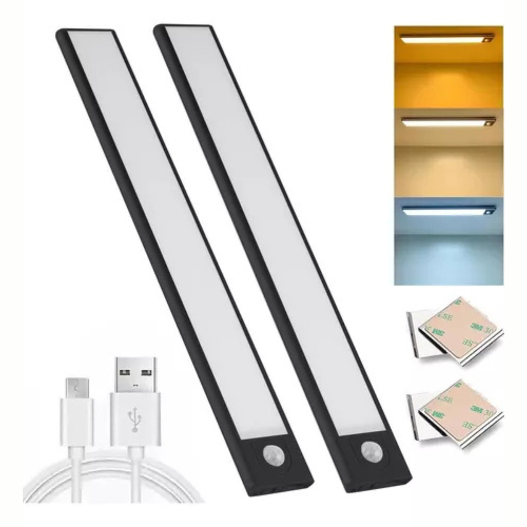 Barra de Led com Luz de Presença Recarregavel Smart Luminária Lampada Inteligente 3 modos Usb em Oferta na Shopee